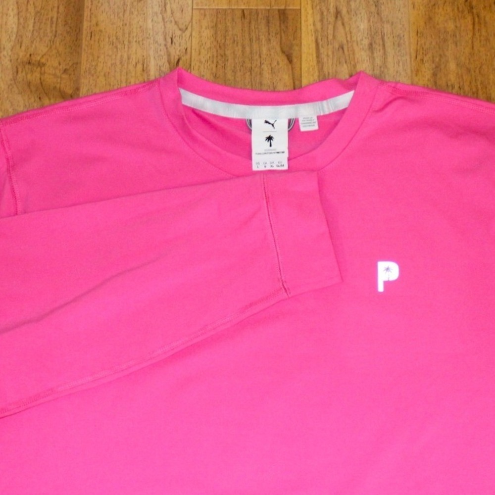 Puma X Forever Better Crew Midweight Cloudspun Crewneck Sweater L Pink Mens Golf